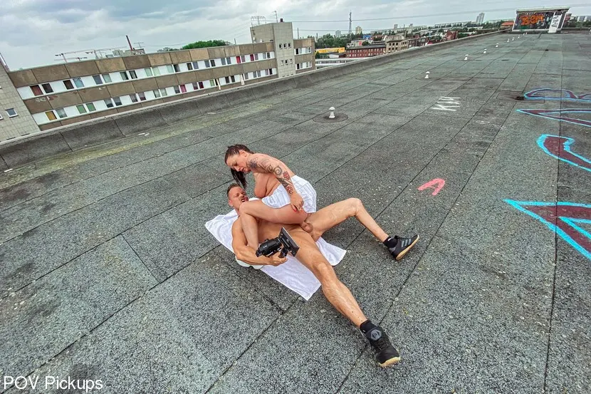 Kink Partners 'Horny MILF Adrienne Kiss gets banged at lost place' starring Bodo (Photo 9)