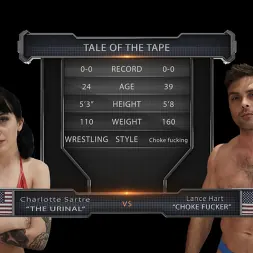 Charlotte Sartre in 'Kink Partners' Muscular God Destroys Tiny Goth Female then Puts his Seed in her (Thumbnail 1)