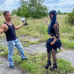 Doreen Darlin in 'Kink Partners' Goth Teen Slut Doreen Gets Dicked Down in a Former Airfield! (Thumbnail 2)
