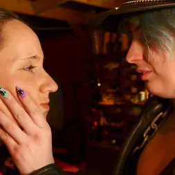 Mistress Porcelain Victoria in 'Kink Partners' Enslaved to Leather Biker Queen: Porcelain Victoria Turns Slave Mila into her Personal Slave, Making her Whimper in Pain, Worship Leather and Submit (Thumbnail 2)