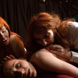 Mistress Roxy in 'Kink Partners' Lesbian Prison Part 4: Slave Mila Endures a Brutal Belting by Mistress Roxy and Mistress Inka with Corporal Punishment, Fingering and Interrogation (Thumbnail 10)