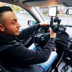 Sidney Dark in 'Kink Partners' German goth SIDNEY DARK rides his cock in the car! (Thumbnail 2)