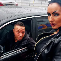 Sidney Dark in 'Kink Partners' German goth SIDNEY DARK rides his cock in the car! (Thumbnail 8)
