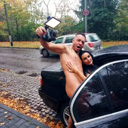 Sidney Dark in 'Kink Partners' German goth SIDNEY DARK rides his cock in the car! (Thumbnail 14)